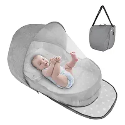 Portable Bassinet for Baby - Ultra-Lightweight Travel Crib with Canopy & Carry Bag