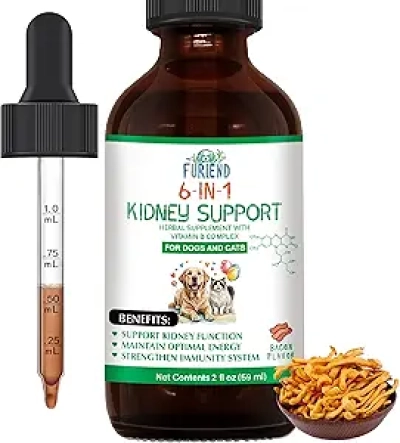 Veterinarian Formulated Kidney Support Liquid for Cats & Dogs | 6-in-1 Formula with Vitamin B Complex