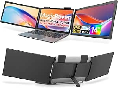 Dual Portable Laptop Screen Extender 14" 1080P IPS - USB-C Plug & Play Triple Monitor
