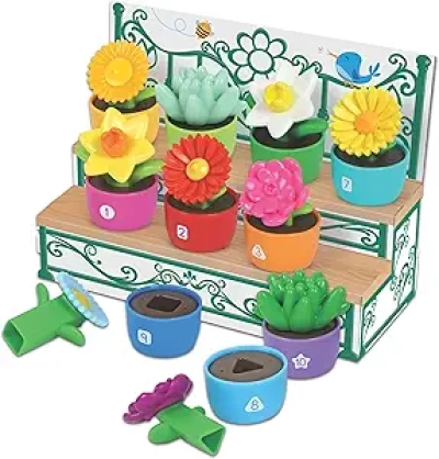 Shape & Color Garden Toy - Montessori Learning Toy for Toddlers & Preschool