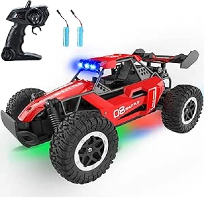 High-Speed RC Monster Truck for Kids 3-7+ | LED Lights Remote Control Car 20KM/H