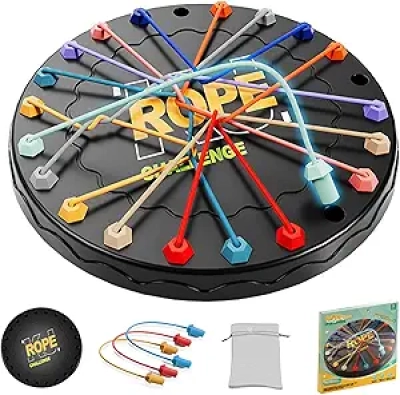 Rope Untangling Puzzle Game - Brain Teasing Strategy Board Game for Kids & Adults