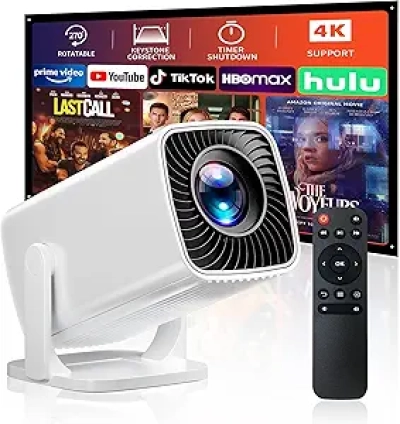 4K Mini Projector 270° Rotation - Portable Outdoor Projector 200" Screen