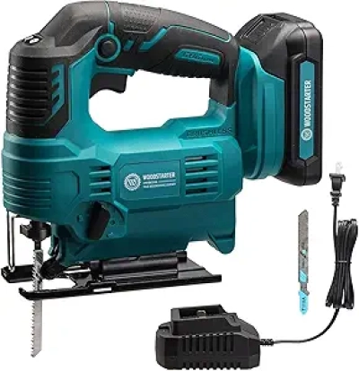 Cordless Brushless Jig Saw with Variable Speed - 45°-90° Angle Cuts