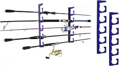 Heavy-Duty Fishing Rod Holder for Garage - Wall & Ceiling Mount Storage Rack for 10 Rods