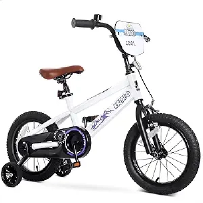 KRIDDO 14-16 Inch Kids Bike for Ages 3-8 | Adjustable Training Wheels Bicycle