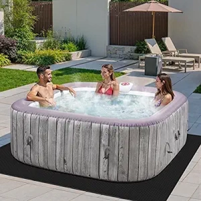 4-6 Person Inflatable Hot Tub with 130 Air Jets | Portable Outdoor Spa with Heating System