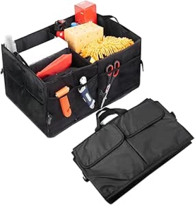 Mandark Car Trunk Organizer - Collapsible Multi-Compartment Vehicle Storage Box for SUV, Sedan & Truck