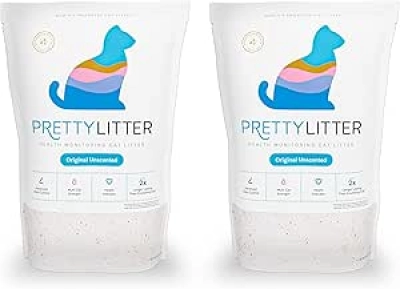 PrettyLitter Health Monitoring Cat Litter - Color Changing Silica Gel, Low Tracking, 12 Lbs