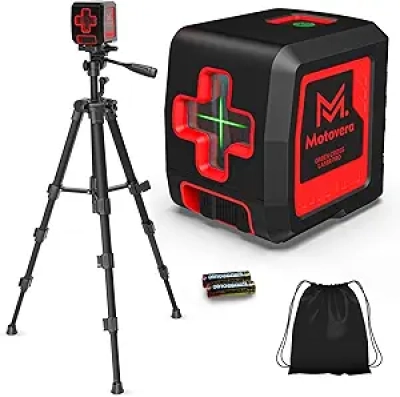 100ft Green Cross Line Laser Level with Tripod - IP54 Waterproof Self-Leveling