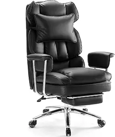 Ergonomic Big & Tall Executive Office Chair with Footrest & Lumbar Support