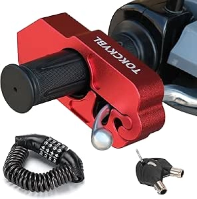 Heavy Duty Motorcycle Lock & Anti-Theft Helmet Lock - Universal for All Bikes