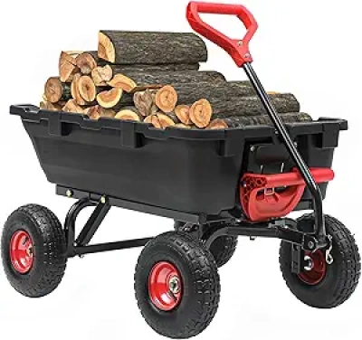800LBS Heavy Duty Garden Dump Cart with 10" Pneumatic Tires