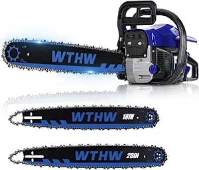 58cc Gas Powered Chainsaw with Quick-Switch 20" & 18" Bars - WH5806