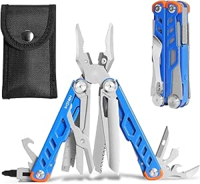 HANSHI 15 in 1 Multitool Pliers with Replaceable Tungsten Steel Wire Cutters | Heavy Duty Survival Gear