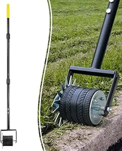 Colwelt 59'' Manual Wheel Rotary Edger - Eco-Friendly Lawn Edging Tool for Sidewalks & Driveways