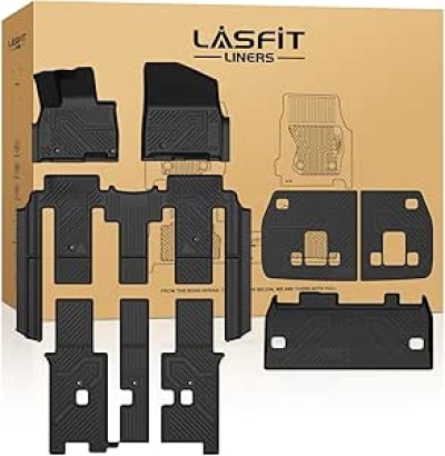 LASFIT Custom Fit Floor Mats for Kia Carnival Hybrid 2025 2026 | All-Weather TPE Liners Full Set