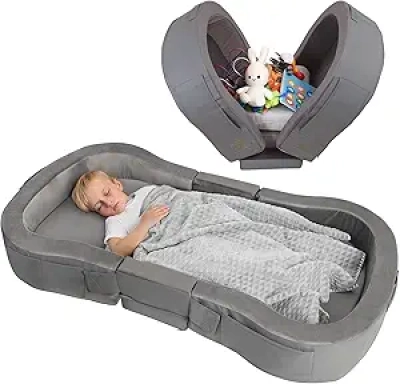 Portable Toddler Travel Bed - Foldable Cot with Washable Cover (18M-5Y)