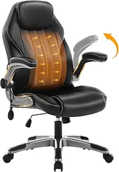 Ergonomic Office Chair with Adjustable Lumbar Support & Flip-Up Arms