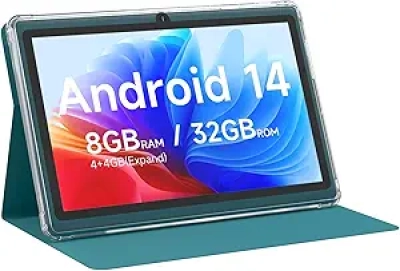 Android 14 Tablet 7 inch - 8GB RAM, 32GB ROM, 1TB Expandable, Quad-Core Processor