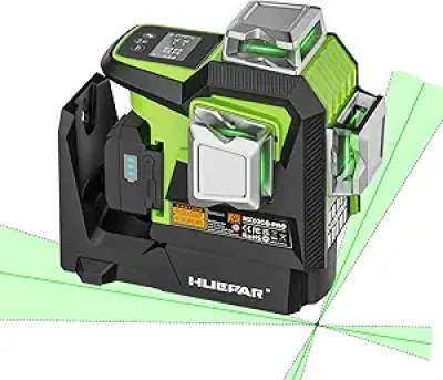 Huepar 360° Laser Level with Remote Control & Angle Display - High Precision Self Leveling
