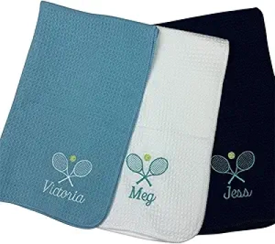 Personalized Tennis & Pickleball Embroidered Hand Towel - Custom Gym Towel