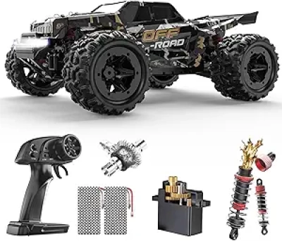 40KPH 4WD RC Monster Truck - All-Terrain Off-Road Car with Metal Chassis & Dual Batteries