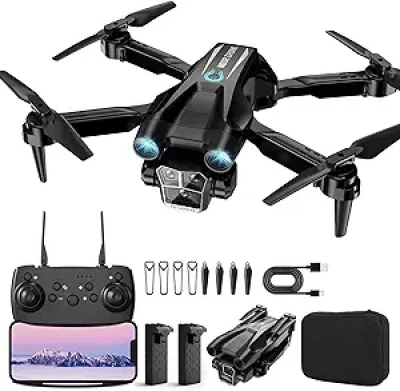 1080P HD Mini Drone with Camera for Beginners - Foldable RC Quadcopter with 2 Batteries