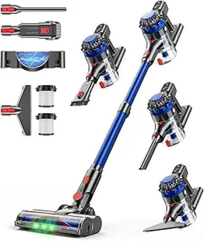 500W Cordless Stick Vacuum Cleaner - 60Min Runtime, 40Kpa Suction, Pet Hair & LED Display