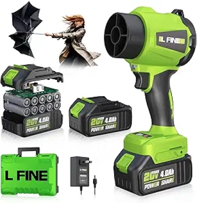 Cordless Leaf Blower 20V - Lightweight Electric Handheld Blower with 2 Batteries & Charger