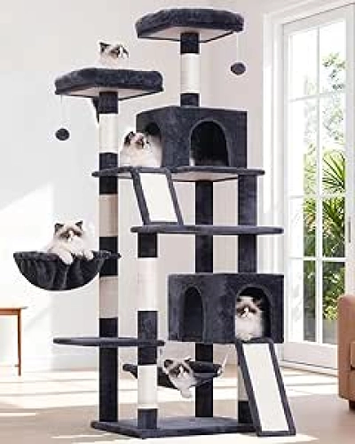 71'' Multi-Level Cat Tree for Large Cats - Tall Indoor Cat Tower with Scratching Posts & Plush Condos