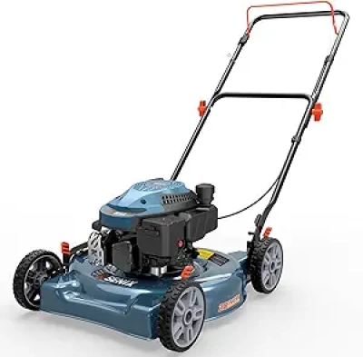 SENIX 144cc Gas Lawn Mower 20" - 4-Cycle Push Mower with 5-Position Height Adjustment