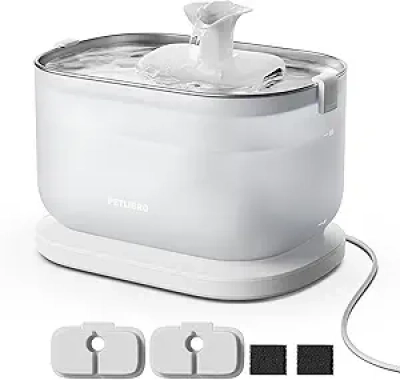 PETLIBRO Stainless Steel Cat Water Fountain - 2.5L Wireless Pump with Dual Flow Modes