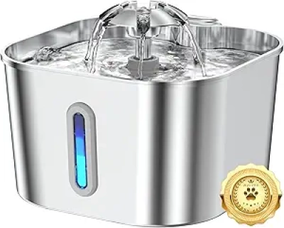 Stainless Steel Cat Water Fountain 2.2L | Quiet Automatic Pet Dispenser