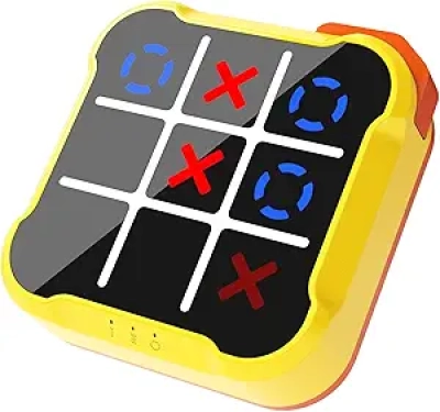 Portable Tic Tac Toe Game Machine - 3-in-1 Handheld Electronic Puzzle Games for Kids & Adults