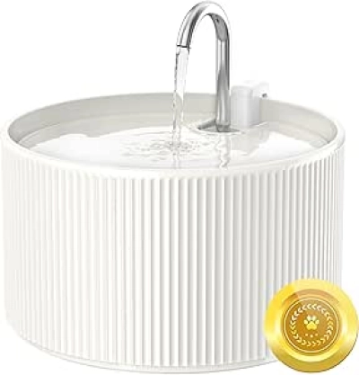Ceramic Cat Water Fountain 2.2L - Automatic Quiet Pet Drinking Dispenser