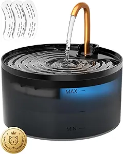 Cat Water Fountain 71oz with Copper Faucet & Smart Filter System