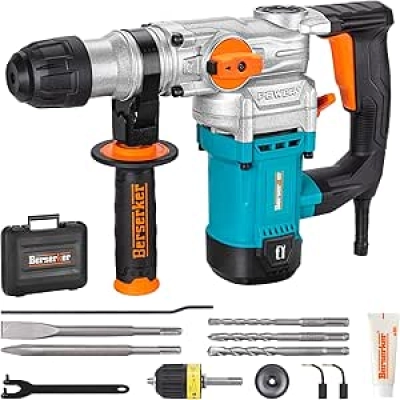 Berserker 1-1/8" SDS-Plus Rotary Hammer Drill - 9 Amp Corded Power Tool for Concrete & Masonry