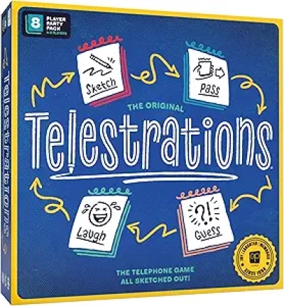 Telestrations 8 Player Board Game - Award Winning Party Game for Adults & Kids