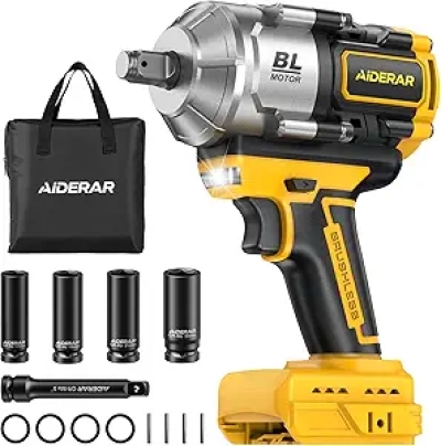 20V Cordless Impact Wrench 1500Nm for DeWalt Battery | 1/2" Brushless Impact Gun
