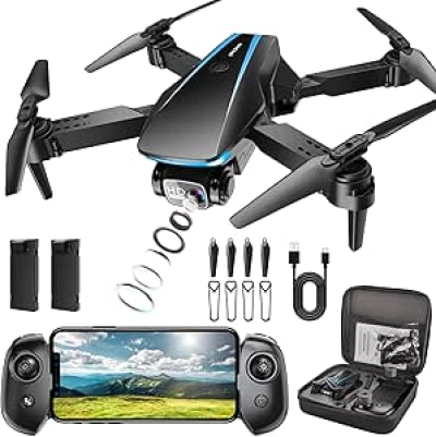 1080P HD Foldable Drone with Camera for Adults - Dual Batteries, Stable Hover & 3D Flip