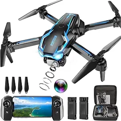 2K HD FPV Drone for Adults & Beginners | Foldable, Portable, Altitude Hold, One-Key Takeoff
