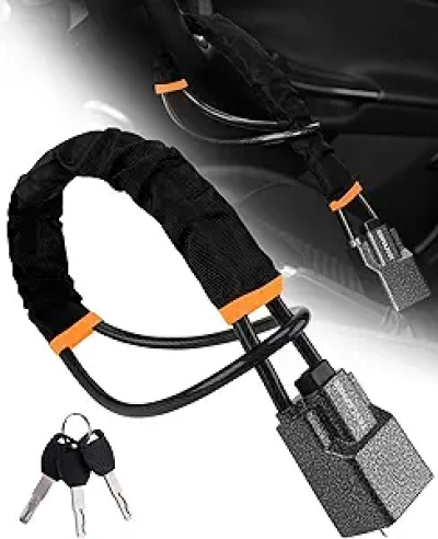 Universal Steering Wheel Lock & Seat Belt Lock - Anti Theft Car Security Device