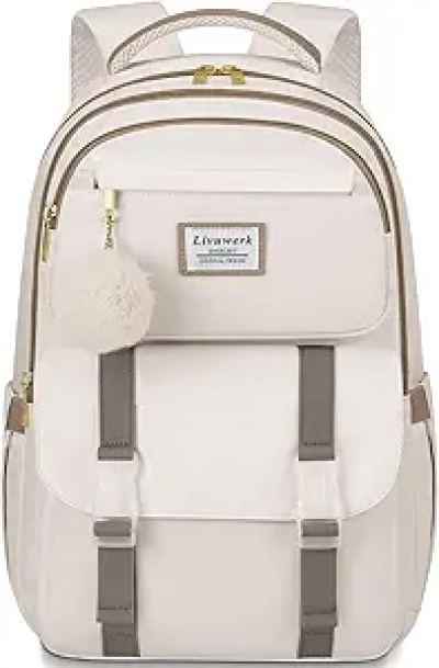 15.6" Laptop Backpack for Teen Girls - Spacious School Bookbag with 14 Pockets