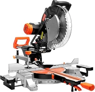 12-Inch Dual-Bevel Sliding Compound Miter Saw with Laser Guide - 15-Amp Professional Power