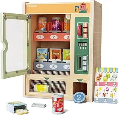 Wooden Vending Machine Play Set for Kids - Interactive Montessori Toy Ages 3+