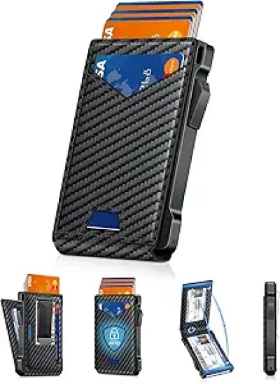 RFID Blocking Pop-Up Wallet for Men | Slim Bifold Card Holder with Money Clip