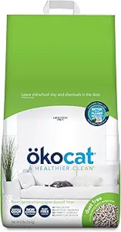 ökocat Dust Free Paper Pellet Cat Litter - Non-Clumping, Unscented, 8lb