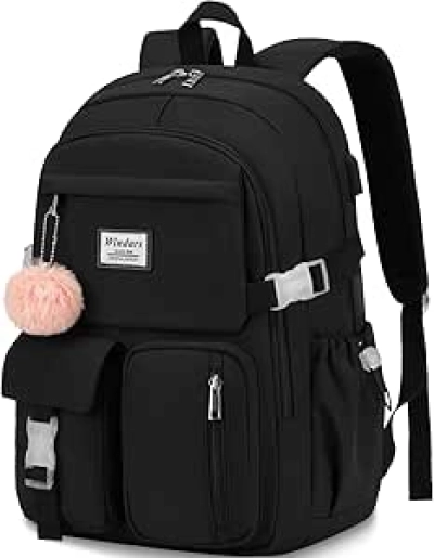 15.6 Inch Laptop Backpack for Teen Girls - Large School Bag with USB Charging Port