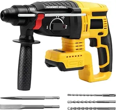 Cordless SDS Hammer Drill for Dewalt 20V MAX - Brushless Rotary Drill with Safety Clutch